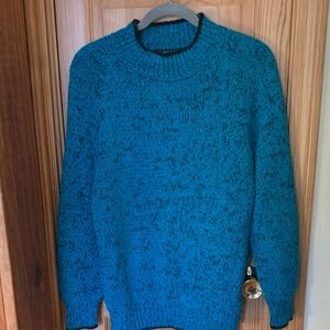 Vintage Teal Black Sweater